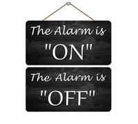 Wooden For Wall Decor Two Sided The Alarm Is On The Alarm Off Custom Wood Sign Rustic Wood Wall Sign Wooden Hanging Plaque Farmhouse Wall Art For Home Living Room8X10Inch