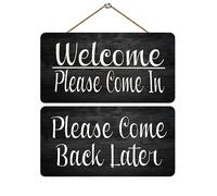 Wooden For Wall Decor Two Sided Welcome Please Come On In Come Back Later Custom Rustic Wood Wall Sign Wooden Hanging Plaque Farmhouse Wall Art For Home Living Room12X6 Inch