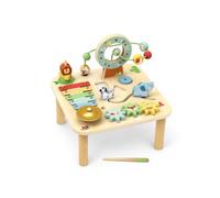 Wooden Forest Activity Table | Activity Table with Bell, Gears & Bead Frame, Motor Skills Toy, Dimensions 40 x 40 x 30 cm