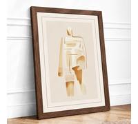 Wooden Forms Minimalist Framed Wall Art Print A1 (84.1×59.4cm) Walnut, Wall Decor for Living Room, Bedroom, Office & Home, Ready to Hang, Art Gift