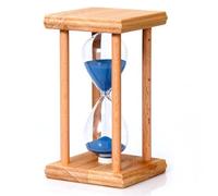 Wooden Four Pillar Hourglass Timer Creative Home Office Ornament 30 Minute Time Desktop(Blue)