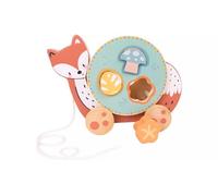 Wooden Fox Pull Along Toy, Educational Toddler Puzzle, Woodland Animal Design