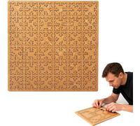 Wooden Fractal Tray Puzzle - Adult Educational Toy, Hard Irregular Jigsaw Fractal Puzzles, Thinking Challenging Irregular Jigsaw with Frame (Block)