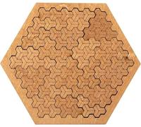 Wooden Fractal Tray Puzzle, Mind Bending Labyrinth, Irregular Creative Jigsaw with Frame for Adults, Challenging Reverse Thinking Game (c)