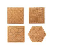 Wooden Fractal Tray Puzzles with Frame, Unique Irregular Creative Labyrinth, Difficult Geometry Puzzles Boards for Kids and Adults-MIX-4PCS