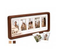 Wooden Frame for Fujifilm Instax Mini Films - 2x3” Polaroid Photo Frame | 5-Opening - Multi Aperture Photo Frame for Small Picture Frame 2x3 Zink Photo Paper Display - Wallet Size Frame Home Decor