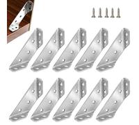 Wooden Frame Holders - 10 Pieces Triangle Strut | Connector With Screws, Universal Desktop Connector Furniture Set, S