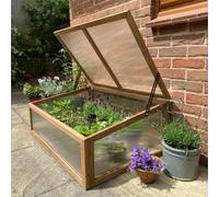 Wooden Framed Polycarbonate Cold Frame Mini Greenhouse (100Cm X 65Cm X 40Cm)