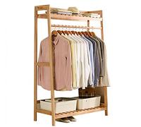 Wooden Freestanding Clothes Rack with 2 Shelves HeavyDuty Hanger Bar SpaceSaving Storage for Clothes Shoes & Bags Ideal for Hotels & Bedrooms 100x44.5x165 cm