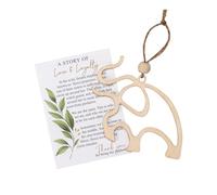 Wooden Friendship Elephant Ornament with Story Card Sisterhood Gift for Women Tribe Christmas Tree Hanging Decor for Best Friends, Sisters (Beige)