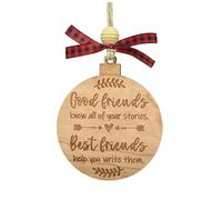 Wooden Friendship Ornament Handmade Christmas Tree Friendship Hanging Wooden Friendship Humor Pendent For Friend (Always In Your Hearts) Christmas Foil Decorations Hanging (A #2, 10 * 9 * 1cm)
