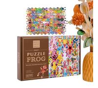 Wooden Frog Puzzle | Wooden Educational Fun Activities, Interactive Puzzles with Animals | for Recognition Interaction Parent-Child Class Preschool Childhood Travel Home Garden P
