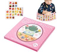 Wooden Fruit Textbook - Magnetic Educational Activity Toy, Early Childhood Development Source | Interactive Teaching Game for Kindergarten, Home School, Preschoolers, Fun