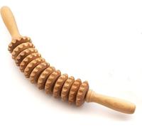 Wooden Full-Body Universal Anti-Cellulite Massage Roller, Both Hand-held Round Square Massage Stick Function, can be Rolling and Scraping, Suitable for Thighs and Other Parts of The Massage.