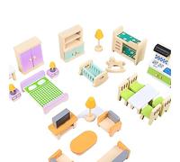 Wooden Furniture Miniature Furniture Bed/Wardrobes/Closet Children Girls Children Pretend Play Toy