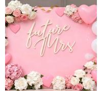 Wooden Future Mrs Sign for Backdrop, Bridal Shower Backdrop Sign, Miss to Mrs Wood Sign for Bachelorette Party Decor, Engagement Wedding Bridal Shower Party Supplies