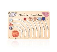 Wooden galaxy eight planets solar system educational puzzle toys children's enlightenment galaxy cognitive toys