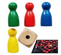 Wooden Game Pawns, Chess Pieces Game, Classic Style Family Fun Travel Friendly Multi Game Gift Idea Simple Setup Lightweight Design, Multicolor Checkers Components for Men & Women
