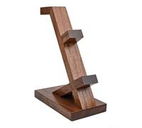 Wooden Gaming Headphones Stand with 2-Tier Controller Holder for PS5 for xbox Switch - Solid Wood Desk Organizer Brown 27x21cm(brown)