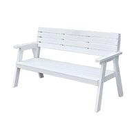 Wooden Garden Bench with Armrest, Durable Slatted Design for Comfortable Outdoor Seating in Backyard, Patio, or Lawn