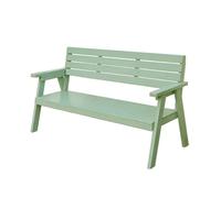 Wooden Garden Bench with Armrest, Durable Slatted Design for Comfortable Outdoor Seating in Backyard, Patio, or Lawn