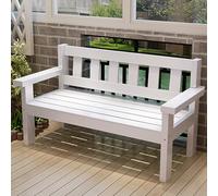Wooden Garden Bench with Backrest and Wide Armrests, Patio Seat for Parks and Gardens, Natural Finish, 120CM Length