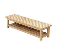 Wooden Garden Bench with Two-Tier Storage Outdoor Balcony Seating for 2 300kg Capacity All-Weather Suitable for Garden Patio & Park (130cm/51in)