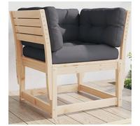 Wooden garden chair 83x73x78cm Solid pine natural finish slatted modular seat38