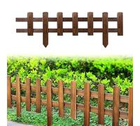 Wooden Garden Fence - Decorative Outdoor Border for Lawn, Yard, Trees & Flowers - 100cm/40" Length, 40cm/16" Height, Carbonized Finish - Perfect for Landscaping and Garden Design