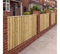 Wooden Garden Fence Panel, 6ft x 3ft Feather Edge Semi-Braced (3 Pack) | Heavy Duty, Pressure Treated Wood, Flat Top, Traditional Closeboard Design, for Garden Perimeter & Outdoor Privacy Fencing