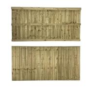 Wooden Garden Fence Panel, 6ft x 3ft Feather Edge Semi-Braced Timber | Heavy Duty, Pressure Treated Wood, Flat Top, Traditional Closeboard Design, for Garden Perimeter & Outdoor Privacy Fencing