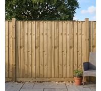 Wooden Garden Fence Panel, 6ft x 5ft Feather Edge Semi-Braced (5 Pack) | Heavy Duty, Pressure Treated Wood, Flat Top, Traditional Closeboard Design, for Garden Perimeter & Outdoor Privacy Fencing