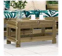 Wooden garden footstool 62x30x32 cm untreated pine wood foldable side table gas