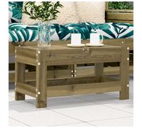 Wooden garden footstool 62x30x32 cm untreated pine wood foldable side table gas