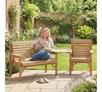 Wooden Garden Furniture Set with Detachable Table and Parasol Hole