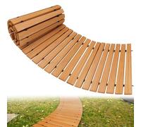 Wooden Garden Pathway Roll Out, Weather-Resistant Outdoor Walkway, Non-Slip Surface for Patios, Pine Construction, for Weddings and Parties, 8ft Length