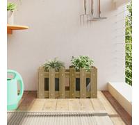 Wooden garden planter 60x30x30 cm solid pine wood natural impregnated patio