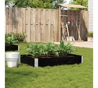 Wooden Garden Planter Black 120x80x21.5cm Solid Pine Stackable Foldable Outdoor