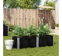 Wooden Garden Planter Black 150x50x41 cm Solid Pine Stackable Foldable Large XL