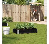 Wooden Garden Planter Black Solid Pine 100x50x21.5cm. Stackable Foldable Rustic