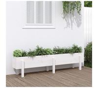 Wooden garden planter box 160x30x38 cm White Pine solid untreated timber large