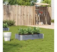 Wooden Garden Planter Grey 100x50x21.5cm Solid Pine Wood Stackable Foldable Box