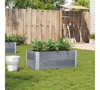 Wooden Garden Planter Grey 100x50x41cm Solid Pine Stackable Foldable With Hinges