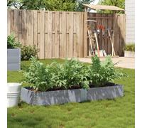 Wooden Garden Planter Grey 150x50x21.5cm Solid Pine Stackable Foldable Rustic XL