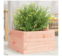 Wooden Garden Planter Natural Douglas 40x40x23cm Solid Pinewood Open Bottom New