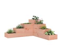 Wooden Garden Planter Natural Douglas 80.5x79x36cm 4-Tiered Corner L-Shaped Pine