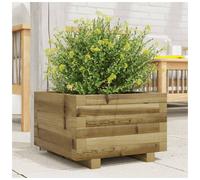 Wooden Garden Planter Natural Impregnated Pine 40x40x26.5cm Rustic Box for Patio