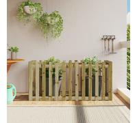 Wooden garden planter natural impregnated solid pine 150x50x70 cm raised bed XL