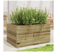 Wooden garden planter Natural impregnated solid pinewood 90x60x45.5 cm for herbs
