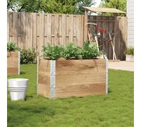 Wooden Garden Planter Natural Pine 100x50x60.5cm Stackable Foldable 20mm Boards